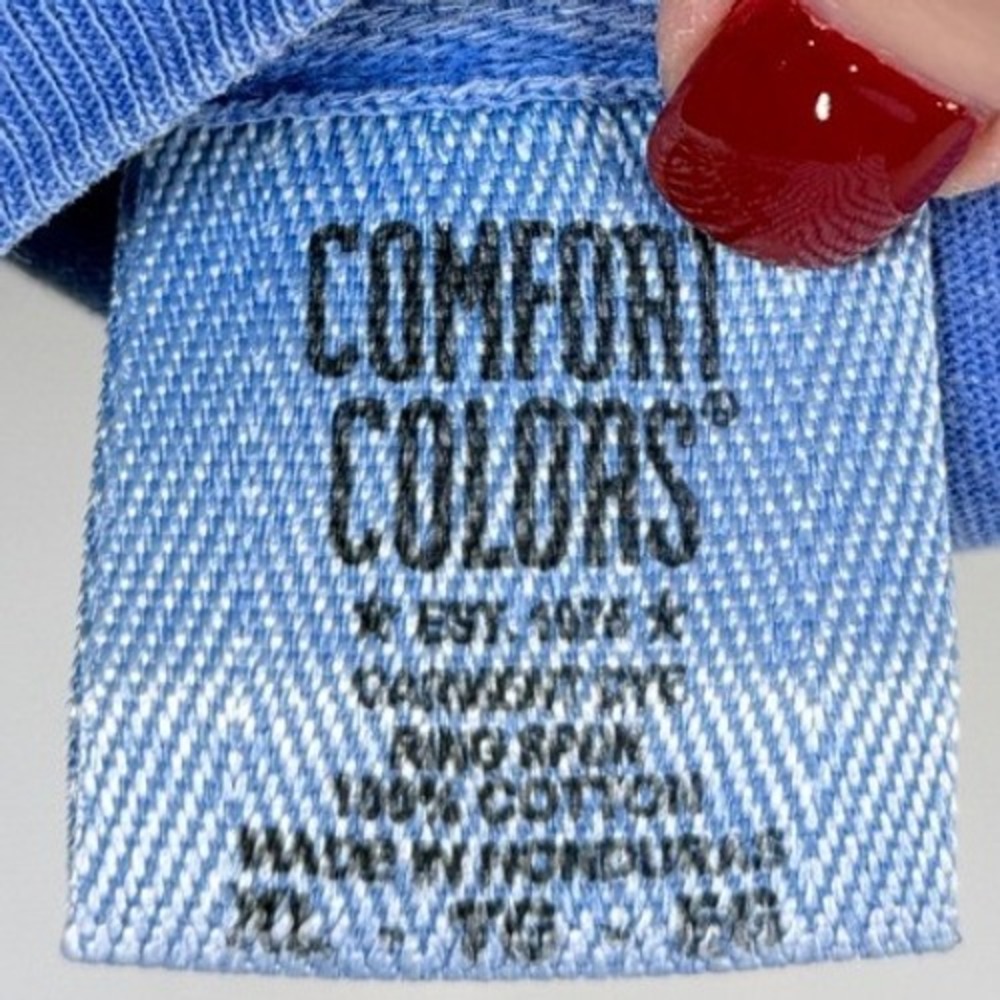 Comfort Colors Turks & Caicos Pirate Dog Graphic T Shirt XXL Garment Dyed Blue - Picture 4 of 9